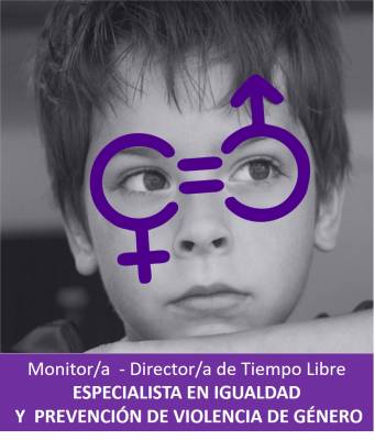 Portada del curso especialista en igualdad, niño con gafas violeta de género