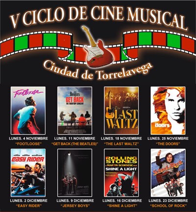 cartel del ciclo de cine musical en Torrelavega