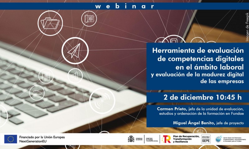 Webinar online sobre Herramienta de evaluación de competencias digitales en el ámbito laboral