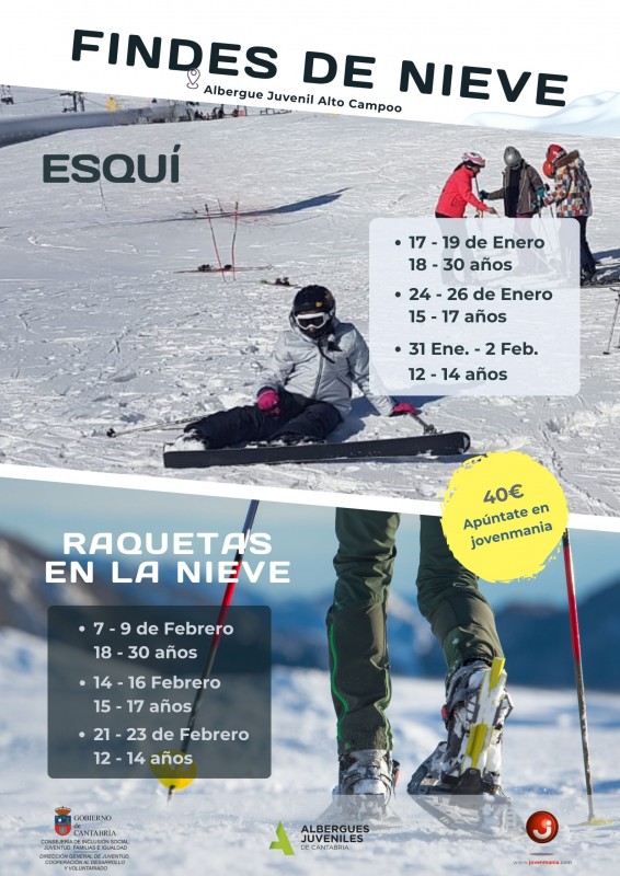 findes de Nieve en Alto Campoo Esquí y raquetas 40€