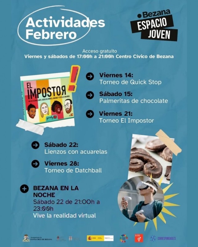 Programa de actividades para jóvenes de febrero en Sta. Cruz de Bezana