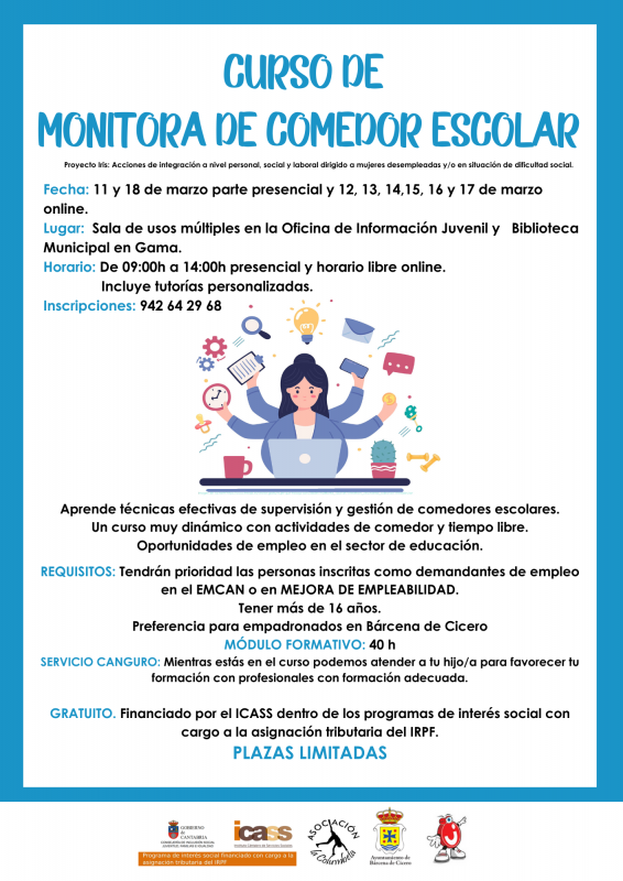 Curso de Monitor/a de Comedor Escolar en marzo