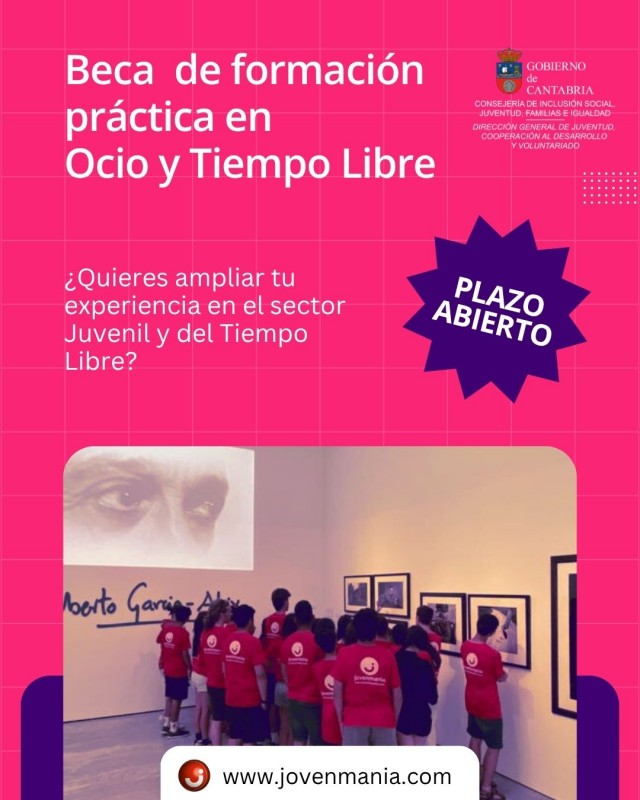 beca para prácticas en materia de Ocio y Tiempo Libre   plazo abierto