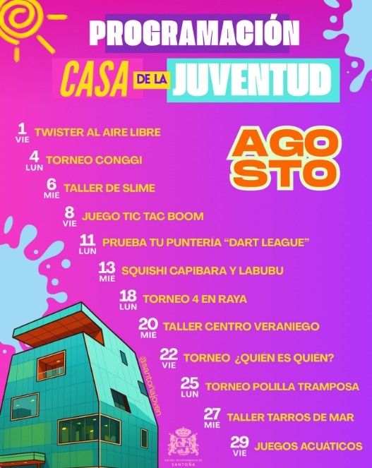 Santoña. Programación de la Casa de la Juventud en agosto