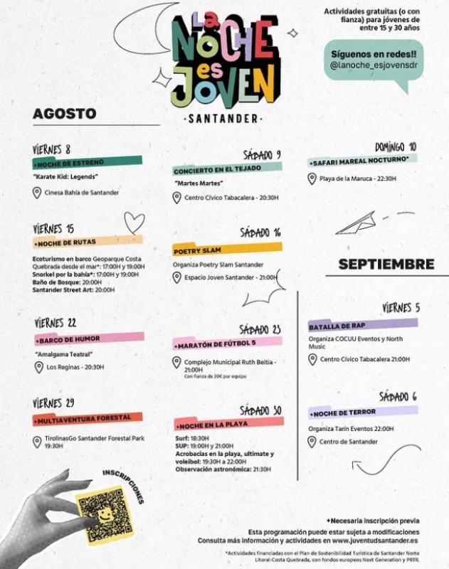 Santander. La Noche es Joven en agosto y septiembre