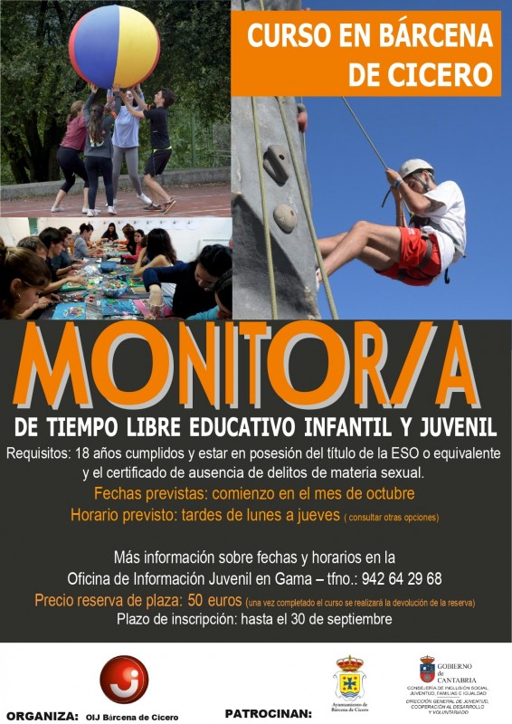 Curso de Monitor de Tiempo Libre en Bárcena de Cicero