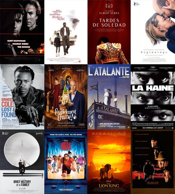 collage con imágenes de los carteles de las distintas películas emitidas.