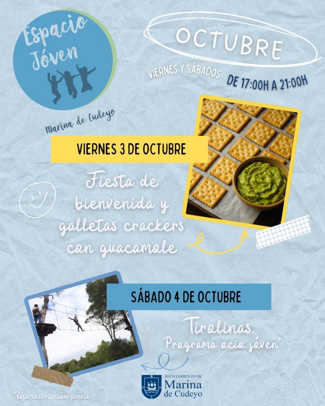 cartel informativo de las actividades