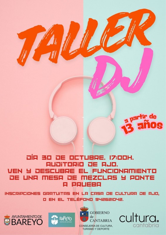 cartel promocional del taller de DJ