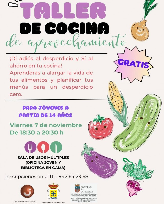 cartel taller de cocina