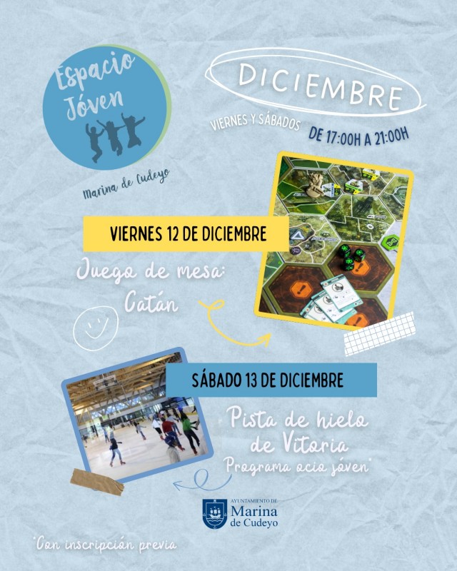 cartel de las actividades ociojoven en Marina de Cudeyo