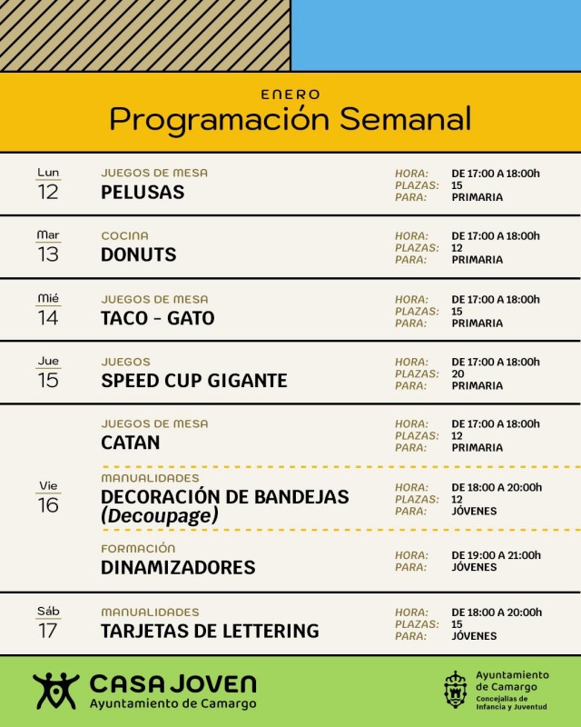 cartel del programa completo Camargo Enero