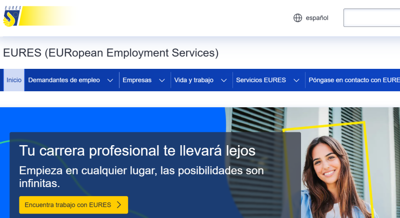Imagen de portada de la web de EURES