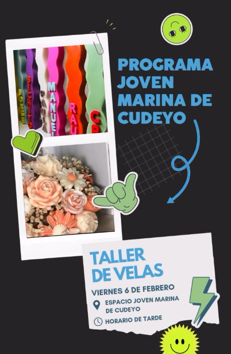 cartel con la informaci&oacute;n de la actividad: Taller de velas