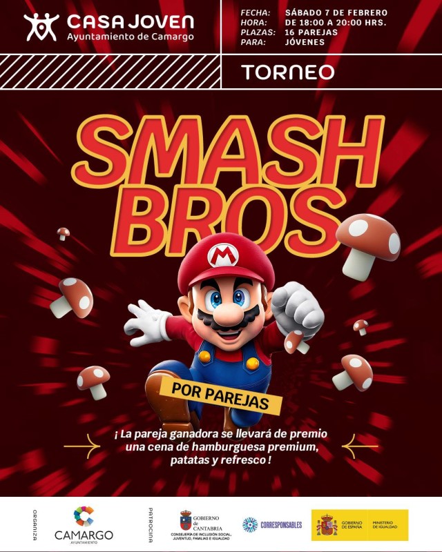 cartel promocional de torneo Smash Bros