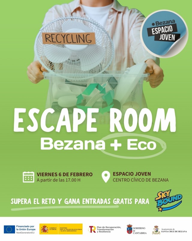 cartel informativo sobre el escape room eco de Bezana