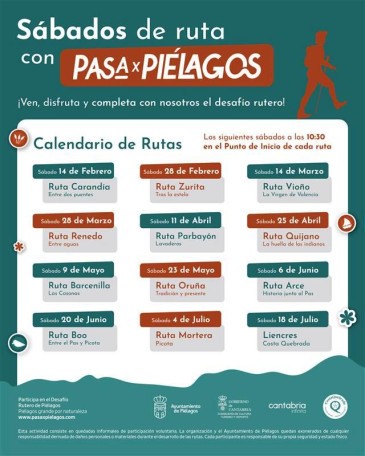 cartel con programaci&oacute;n completa de Pi&eacute;lagos en Ruta