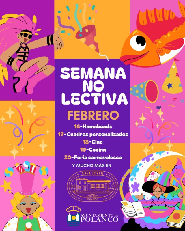 Cartel de la programaci&oacute;n de Polanco para la semana de carnavales