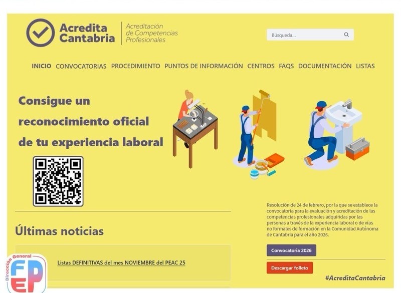 Cartel de Acreditación de Competencias Profesionales