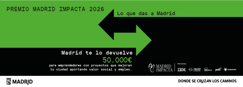 cartel verde y negro con dos flechas opuestas y colores en negativo 