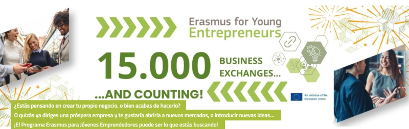 banner promocional con texto verde sobre fondo blanco,  e im&aacute;genes de j&oacute;venes en diferentes oficios