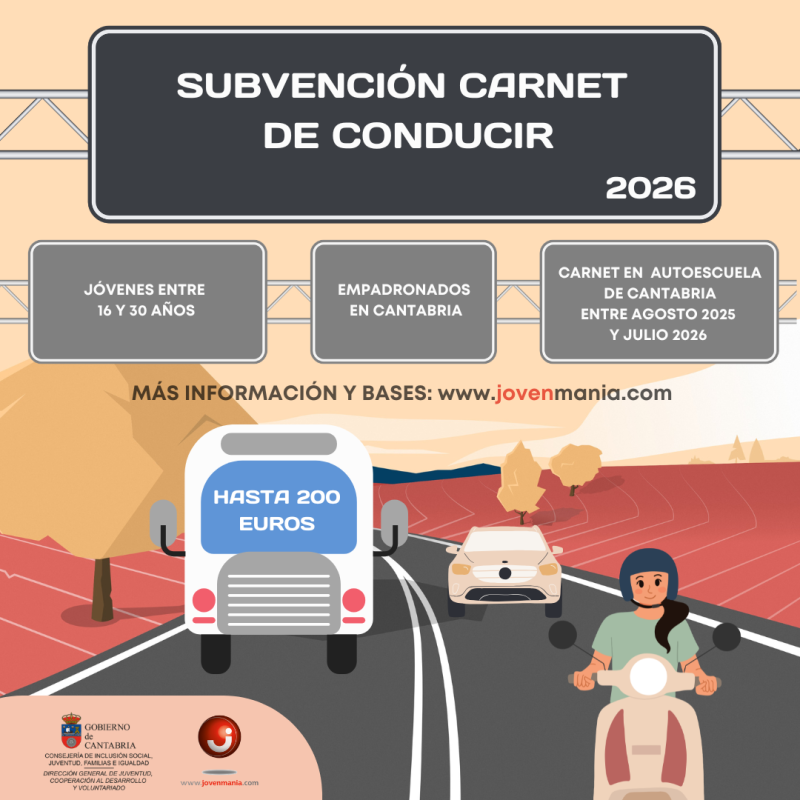 Subvenci&oacute;n carnets de conducir 2026