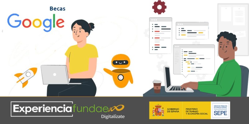 Cartel de las becas para que las personas trabajadoras y desempleadas puedan formarse en competencias digitales