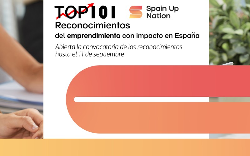 Cartel con nombre del evento, fondo blanco, ondas en tono anaranjado  degradado hacia amarillo y texto negro