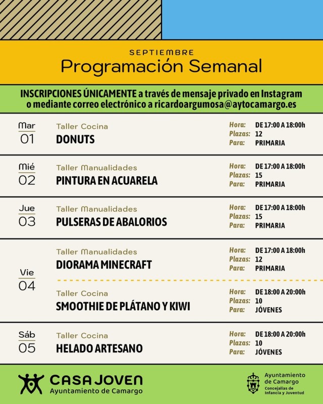 Camargo. Actividades esta semana