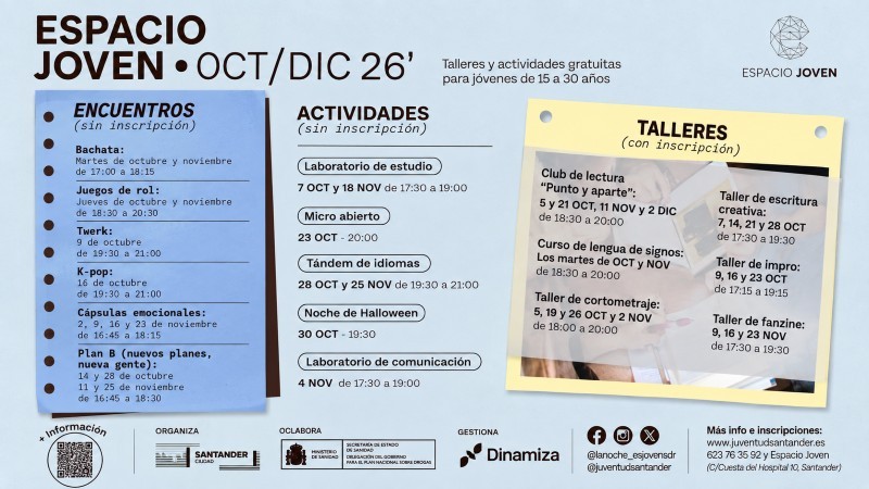 Santander. programaci&oacute;n en el Espacio Joven oct-diciembre