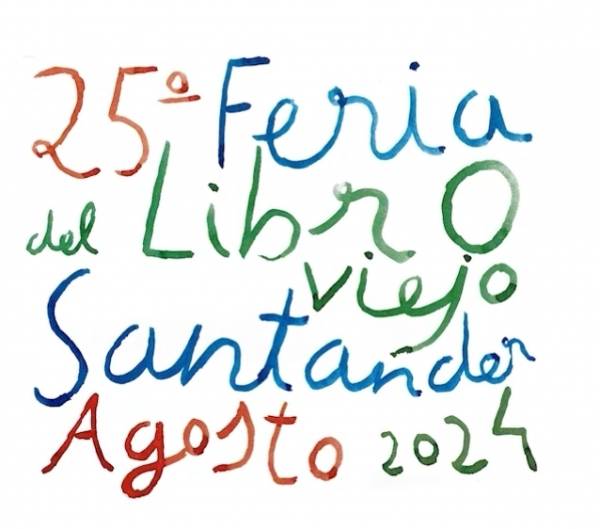 Cartel de la 25 edicion de la Feria Libro Viejo, en Agosto del 2024