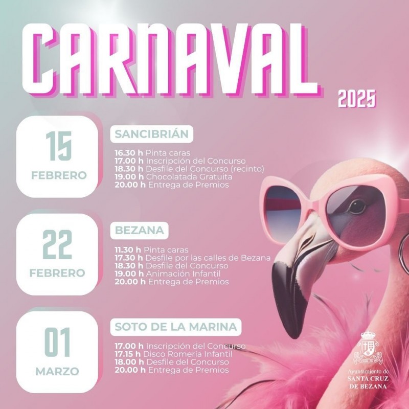 Programa de actividades y concursos de Carnaval de Santa Cruz de Bezana