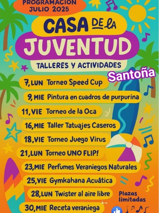Santoña cartel Talleres y actividades de julio