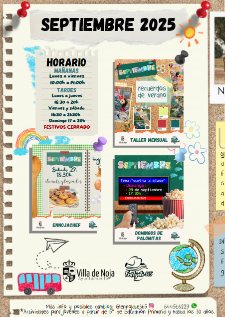 Programación Servicio de Juventud de Noja. Septiembre 2025.