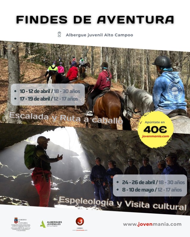 Findes de Aventura 2026 Espeleología, Escalada y Rutas a Caballo