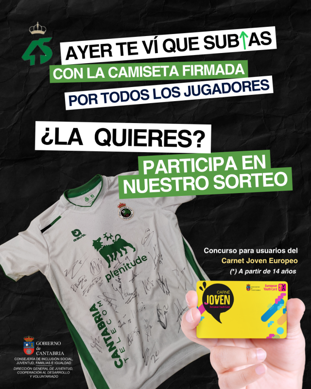 ayer te vi que subias sorteo camiseta firmada del racing carnet joven