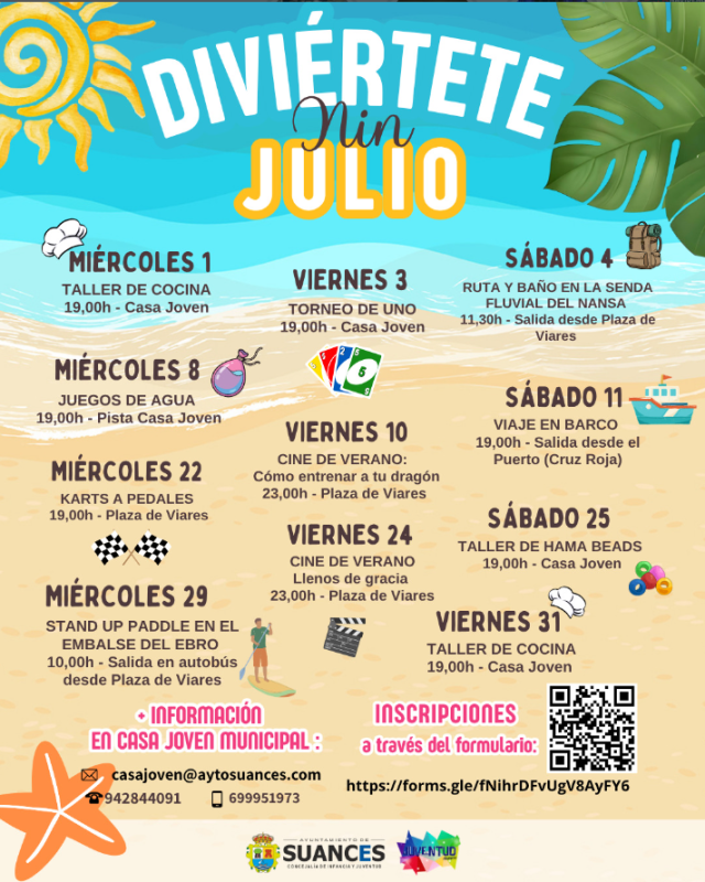 Cartel de la programación de Suances para julio