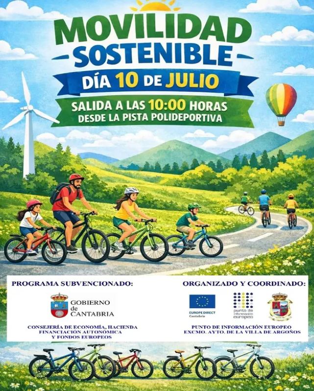 imagen promocional del plan de movilidad sostenible en bici en Argoños