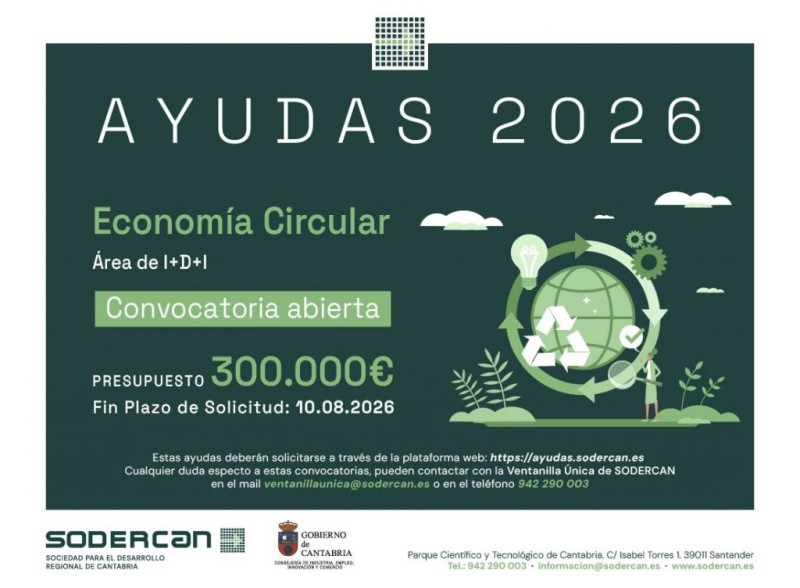 Cartel de las ayudas para proyectos de I+D en el ámbito de la economía circular en la industria
