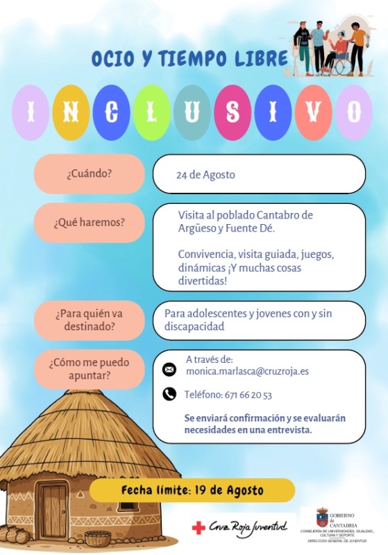 cartel de la  jornada de ocio e integración en Argüeso y Fuente Dé