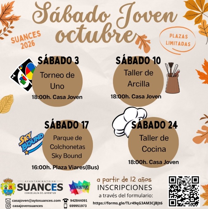 CARTEL Santoña. Actividades 'Sábado Joven' en octubre