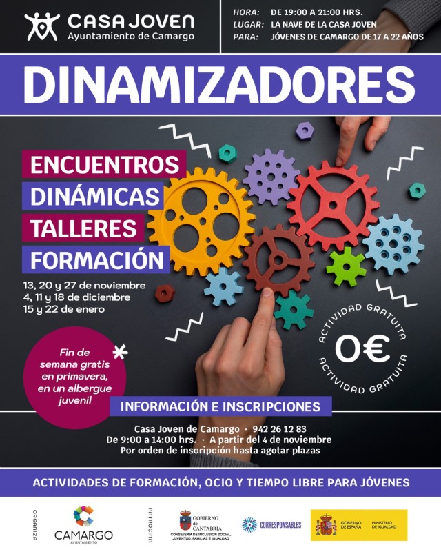 cartel del Proyecto de Dinamización Juvenil "Dinamizadores
