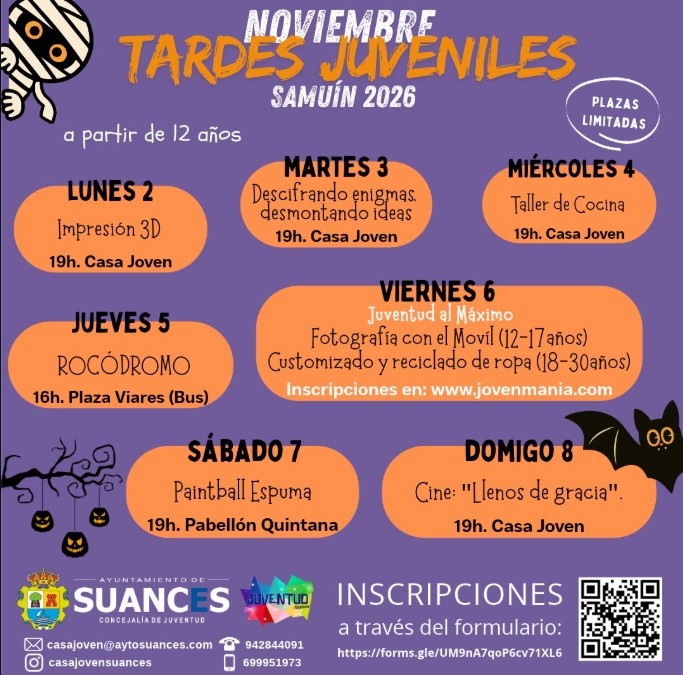 cartel Suances. Tardes Juveniles Samuin 2026