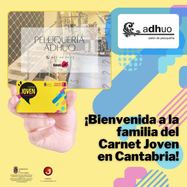 Peluquer&iacute;a Adhuo en Santo&ntilde;a bienvenida al carnet joven