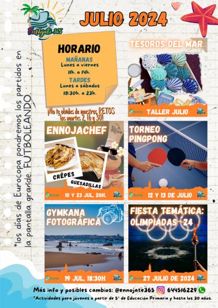Programaci&oacute;n Servicio de Juventud de Noja. Julio 2024