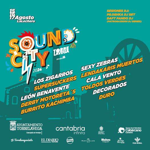 Cartel del festival SoundCity los dias 15,16 y 17 de agosto