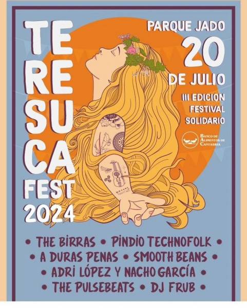 cartel del festival Teresuca Fest. Tendra lugar en el parque de Jado el d&iacute;a 20 de julio.