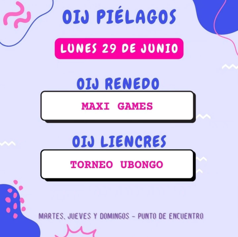 cartel de actividades del d&iacute;a