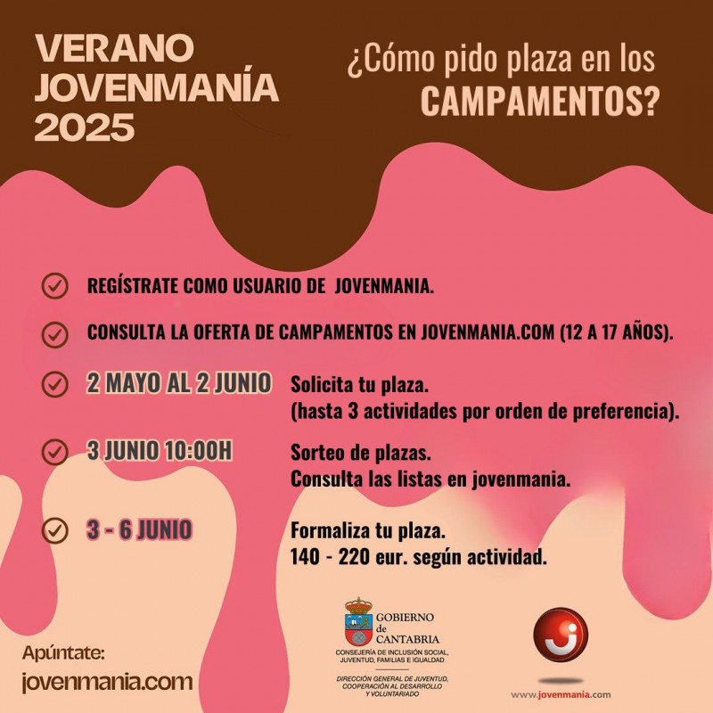 cómo pido plaza en los campamentos