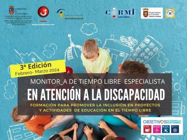 Portada del folleto de la 3ª Edición del curso Especialista en Atención a la Discapacidad